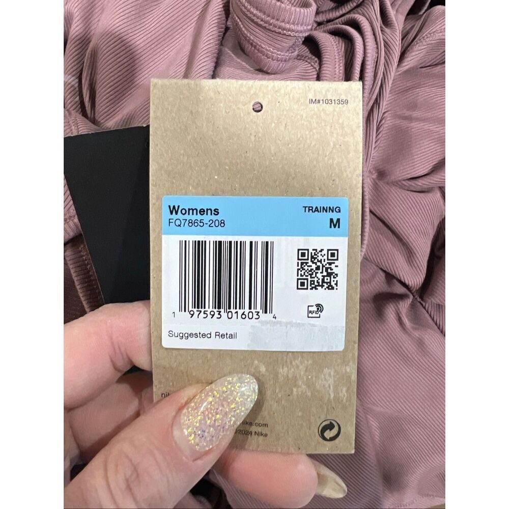 18. Nike MAUVE NWT Dri-FIT One Scoop Neck Ribbed Dress Romper - Picture 10 of 10